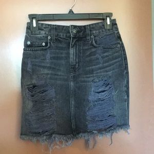 LF black high waisted denim skirt NWT